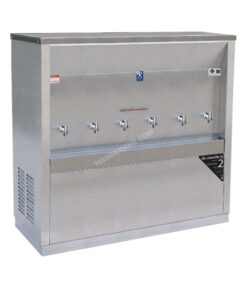เครื่องกดน้ำเย็นสแตนเลส แบบต่อท่อ 6 ก๊อก MAXCOOL รุ่น MC-6PW